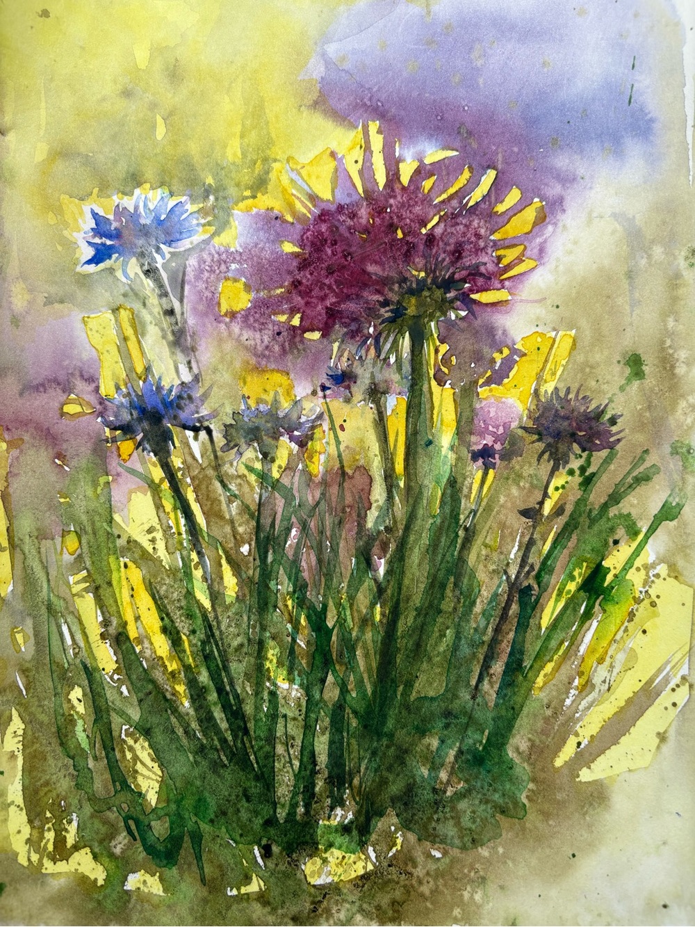 Watercolor painting “ wild flowers”